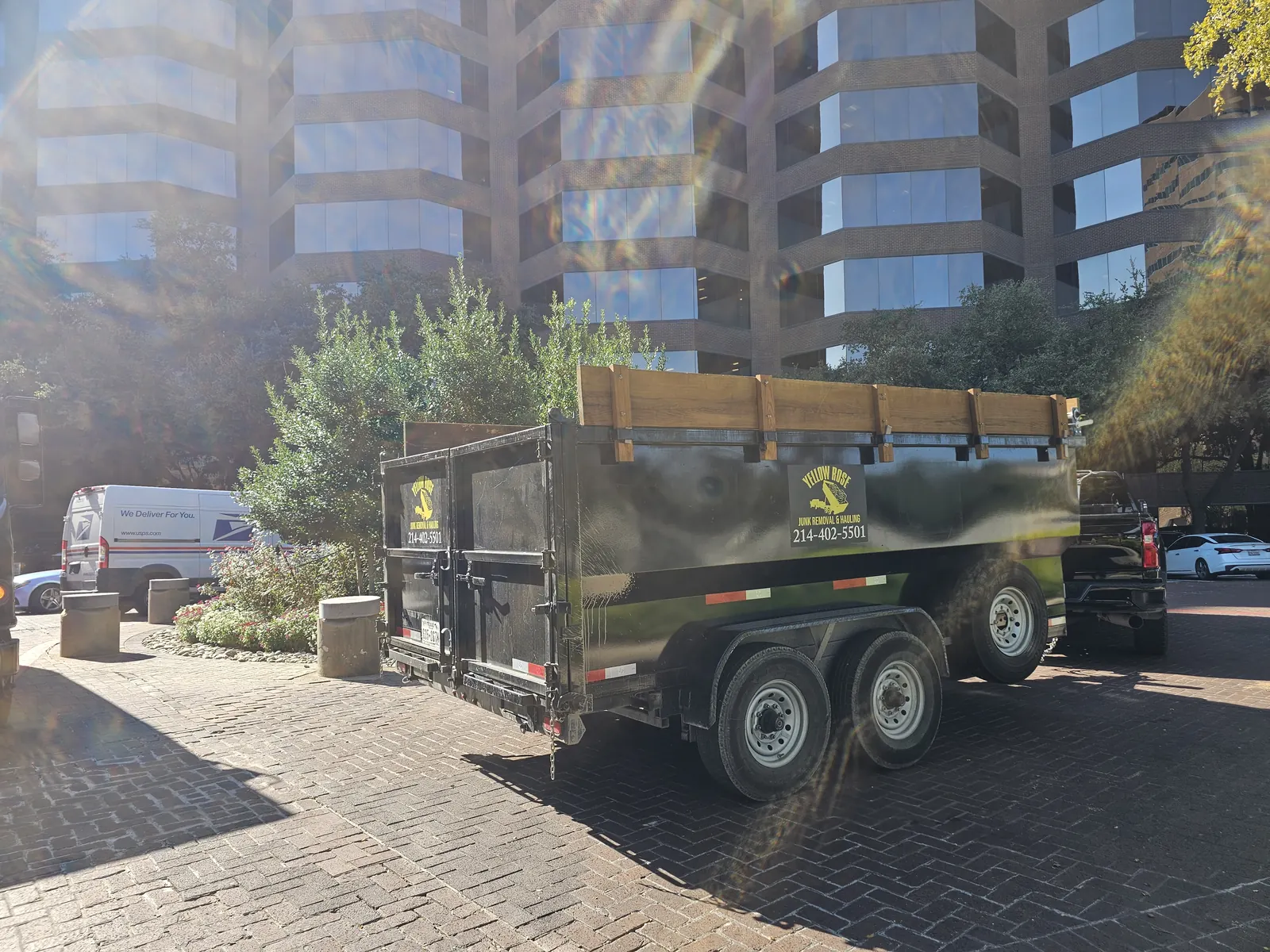 Trailer loaded at commercial junk removal job