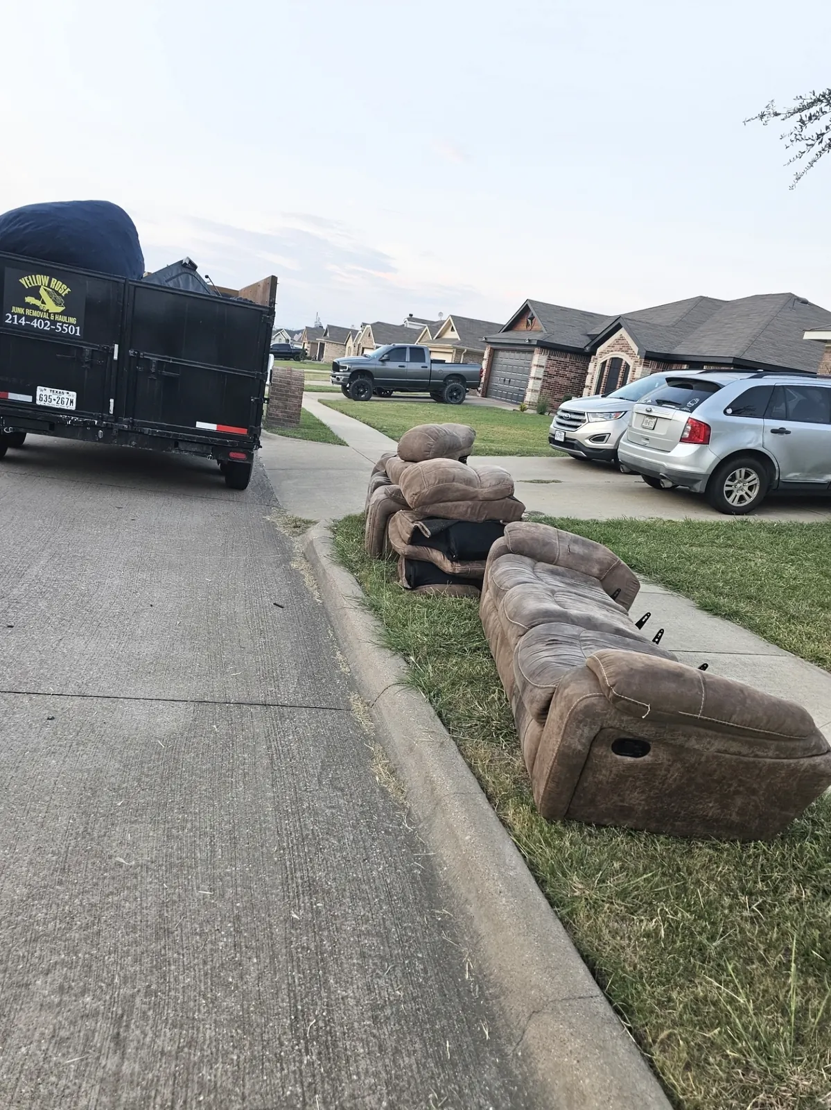 Couches at the curb ready for pickup
