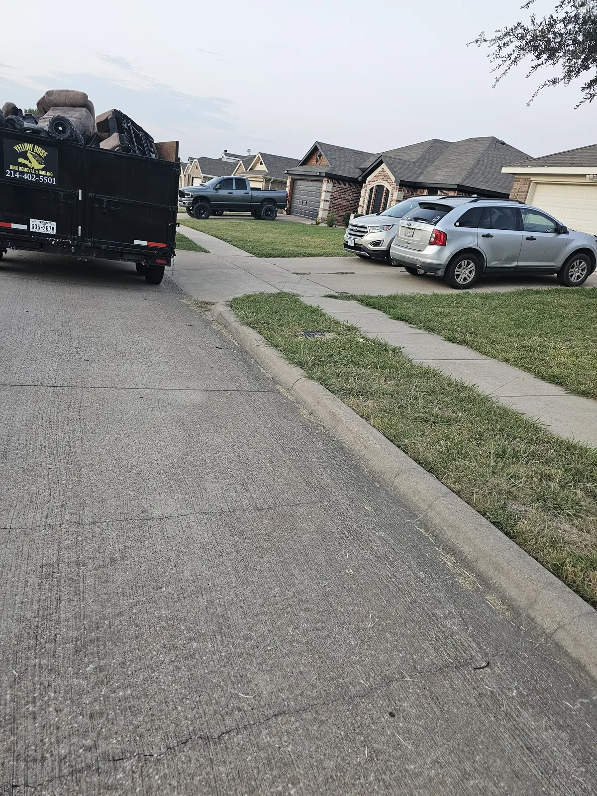 Loaded trailer after curbside furniture pickup