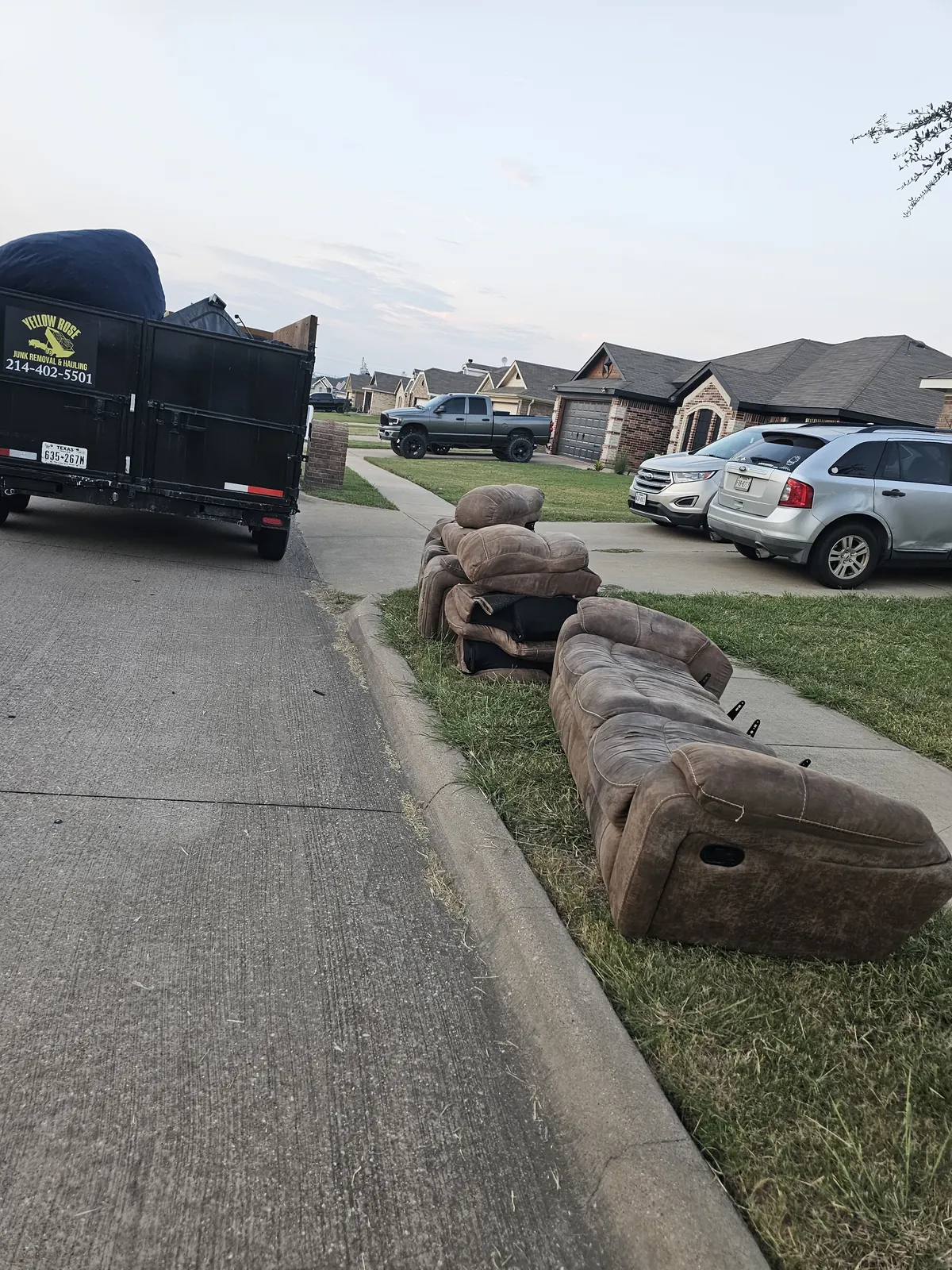 Furniture at the curb before pickup