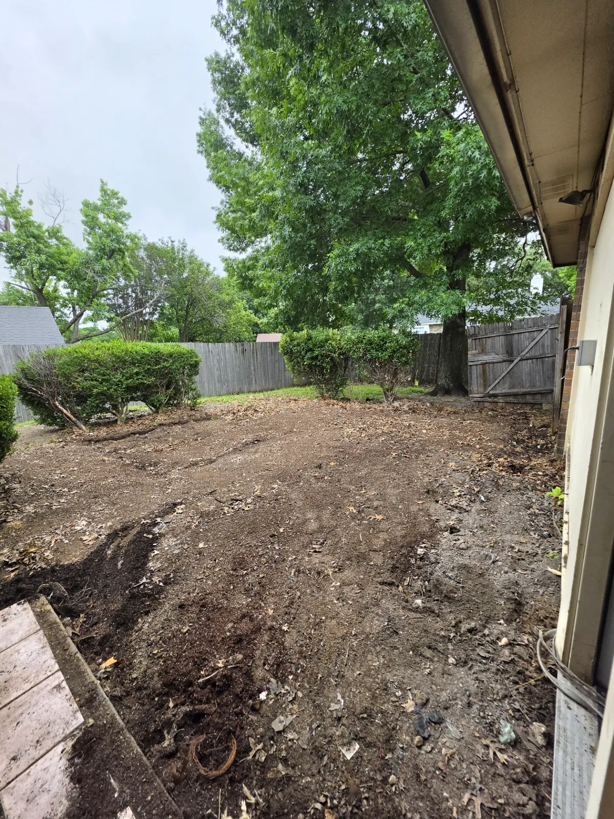 Backyard cleared after deck removal