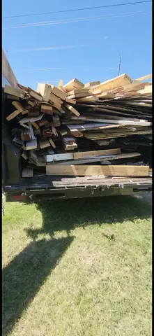 Construction debris loaded on trailer