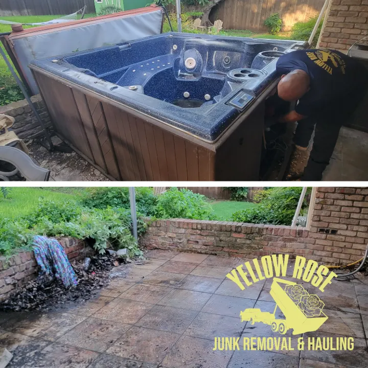 Hot tub removal before and after