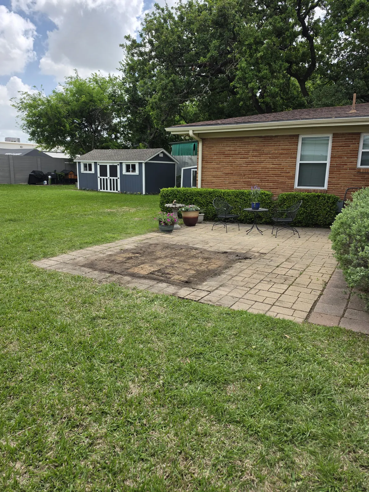 Patio cleared after hot tub removal