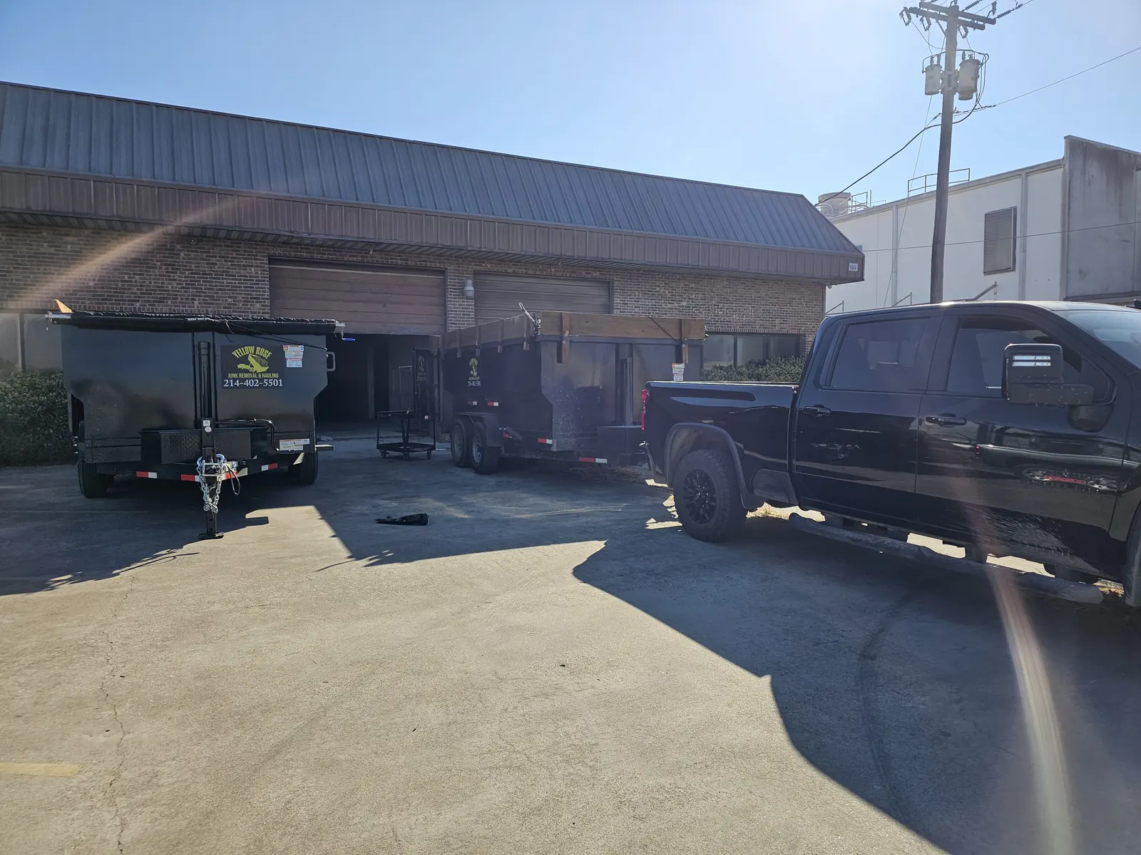 Trailer at warehouse cleanout job